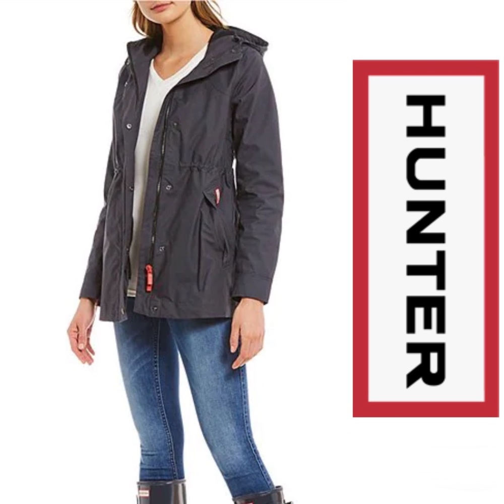 Hunter Original Cotton Smock Water Resistant Hooded Rain Jacket*NWT